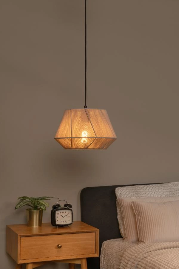 Lucide JESSICA - Hanglamp - 1xE27 - Grijs - sfeer 1
